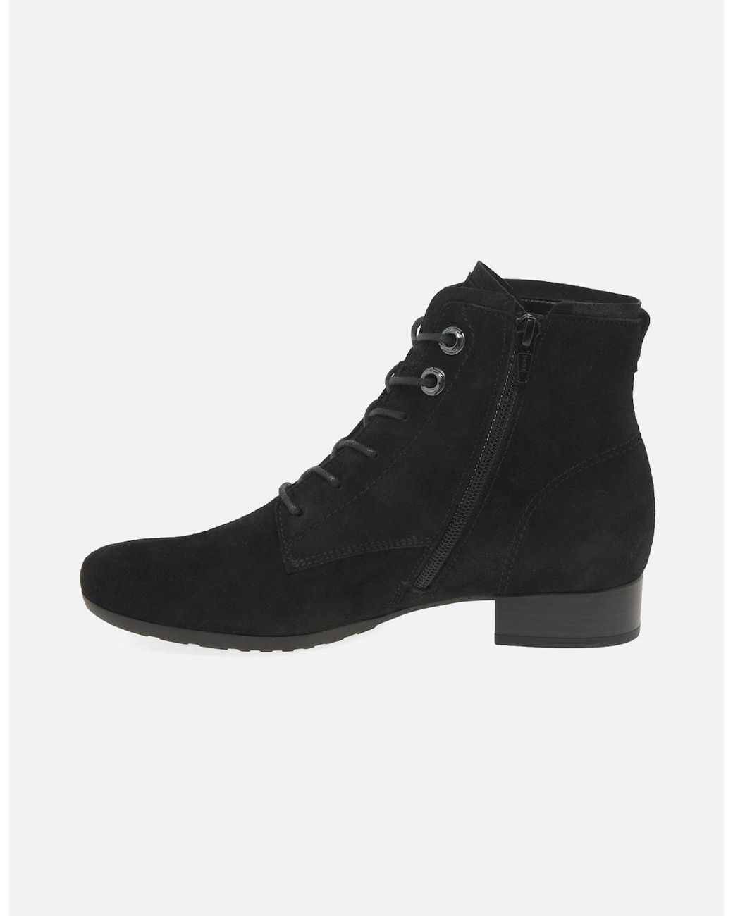Gabor Black Boat Ankle Boots