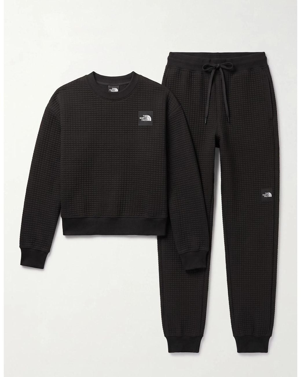 The North Face Black Mhysa Quilted Long Sleeve Cropped Tracksuit