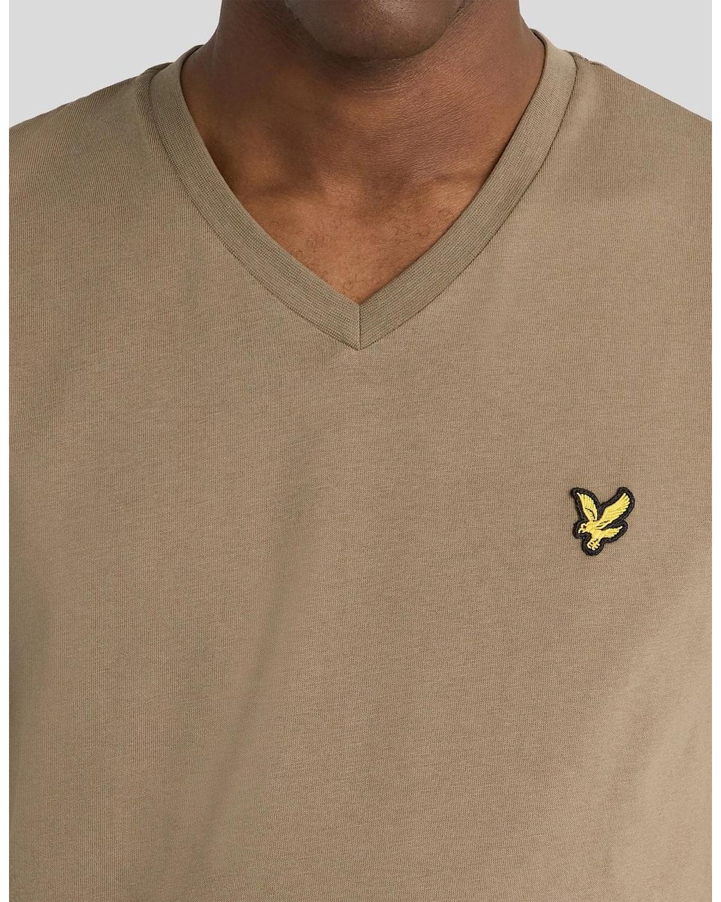 Lyle & Scott Natural Cotton V-Neck T-Shirt for men