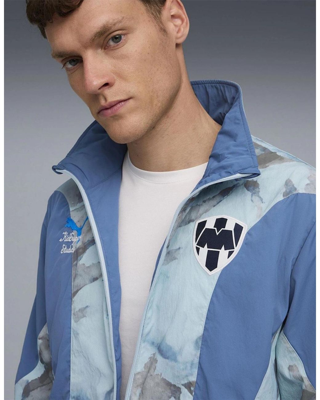 PUMA Blue Cf Monterrey Licensed Rain Anorak Jacket for men