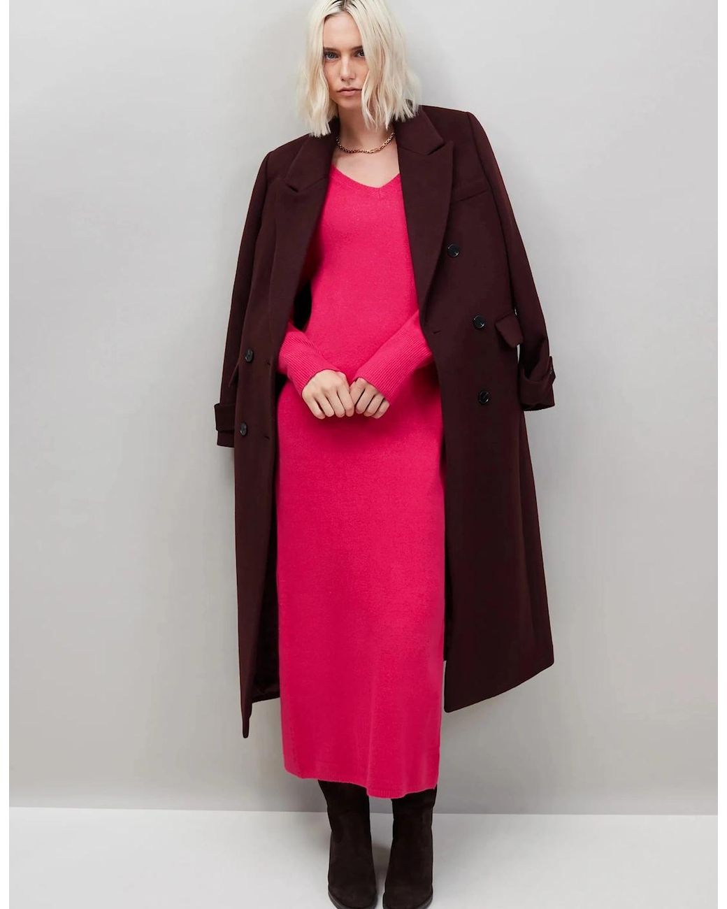 Ro&zo Pink V-Neck Knit Dress