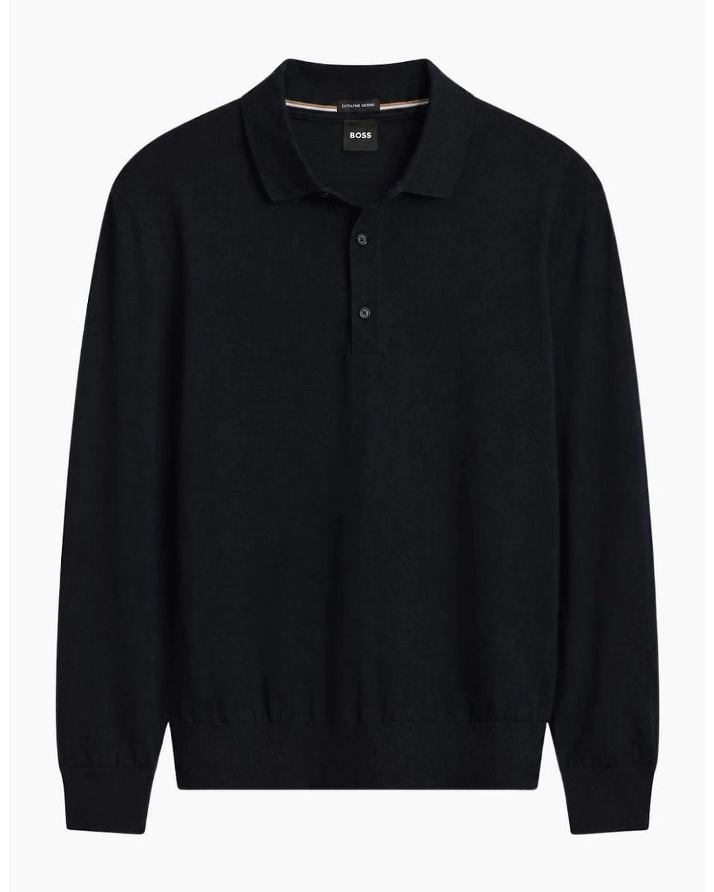 Boss Black H-Lancione Merino Wool Polo Sweater for men