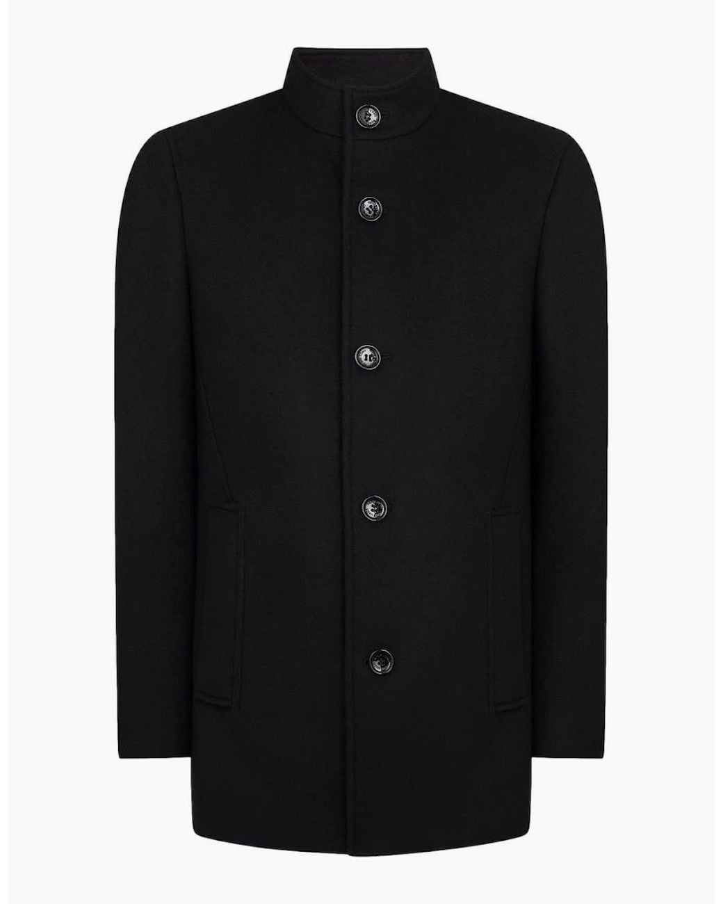 Remus Uomo Black Jonah Overcoat 00 for men