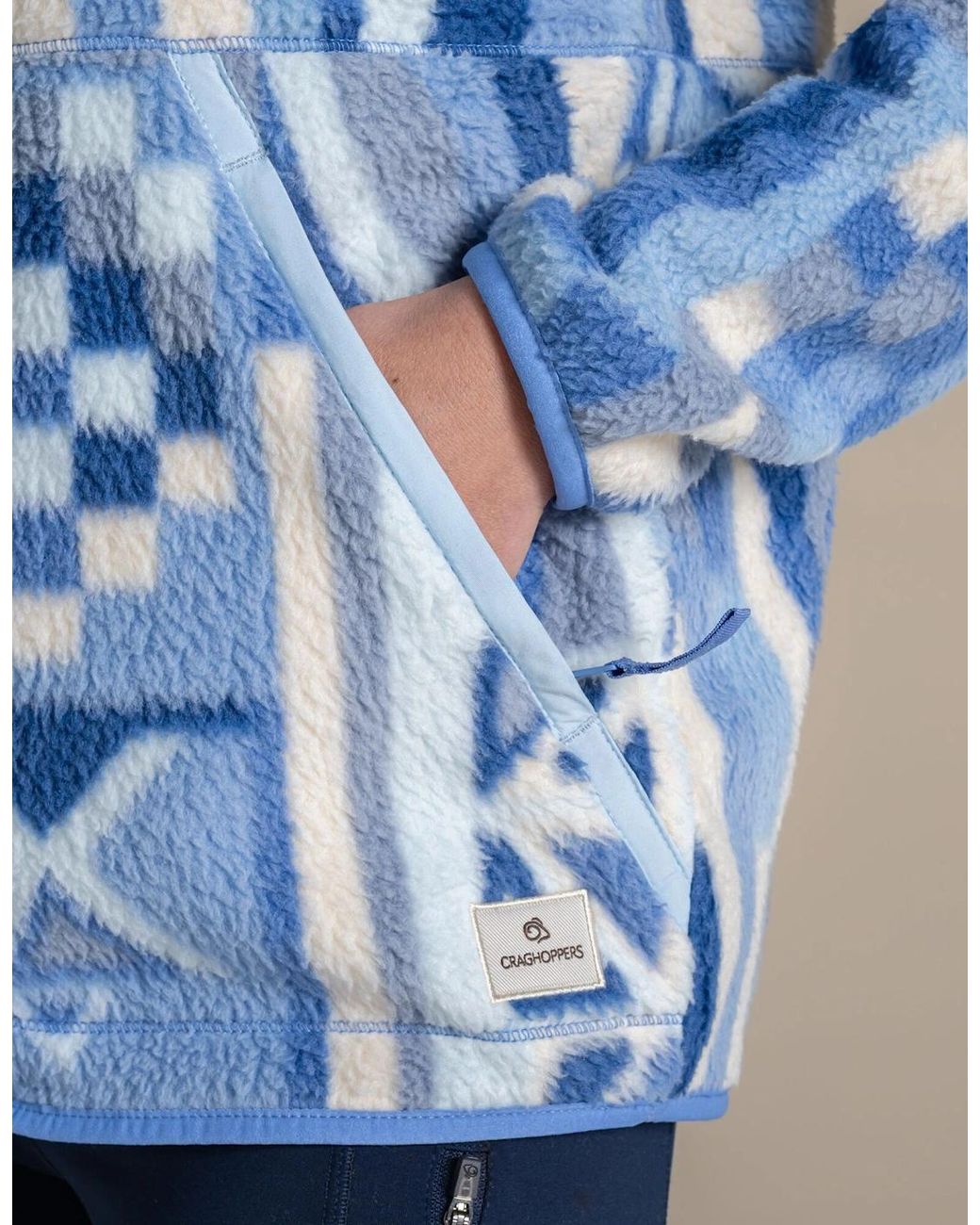 Craghoppers Blue Ladies Dante Patterned Full Zip Fleece Jacket