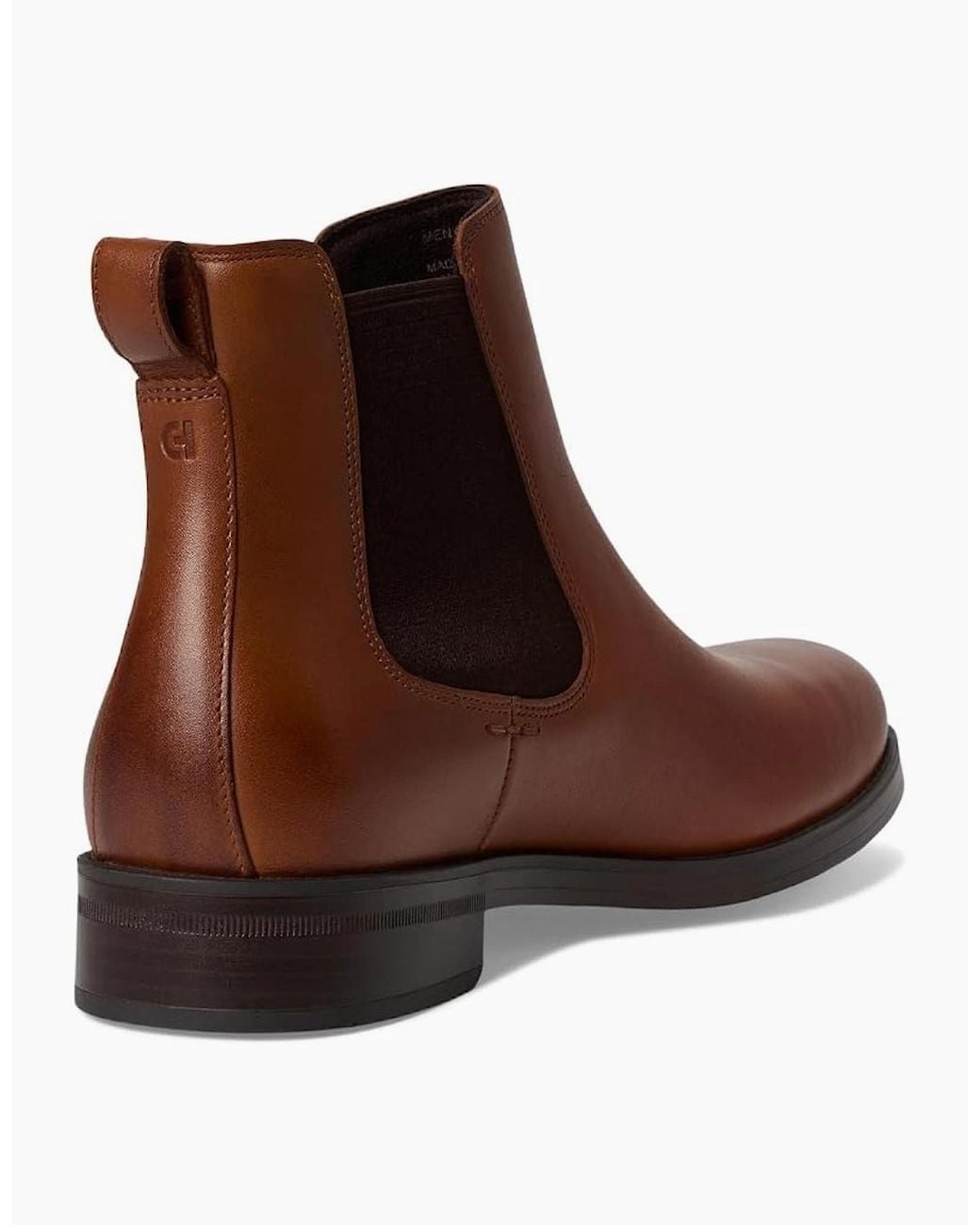 Cole Haan Brown Newmark Grand British Tan Leather Chelsea Boots for men