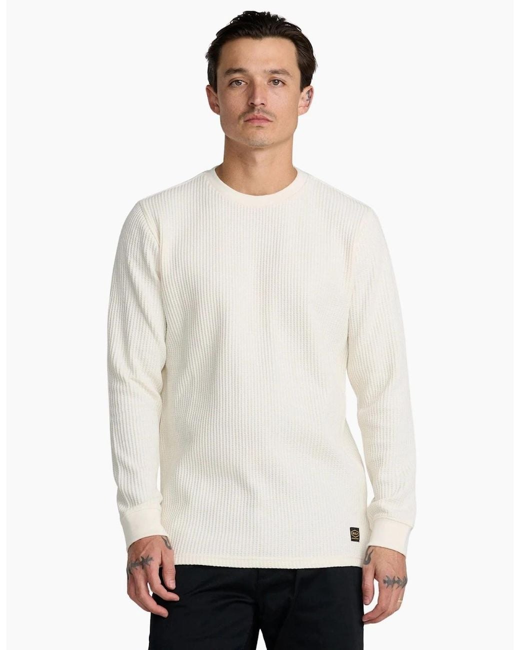 RVCA White Day Shift Thermal Long Sleeve T-Shirt for men