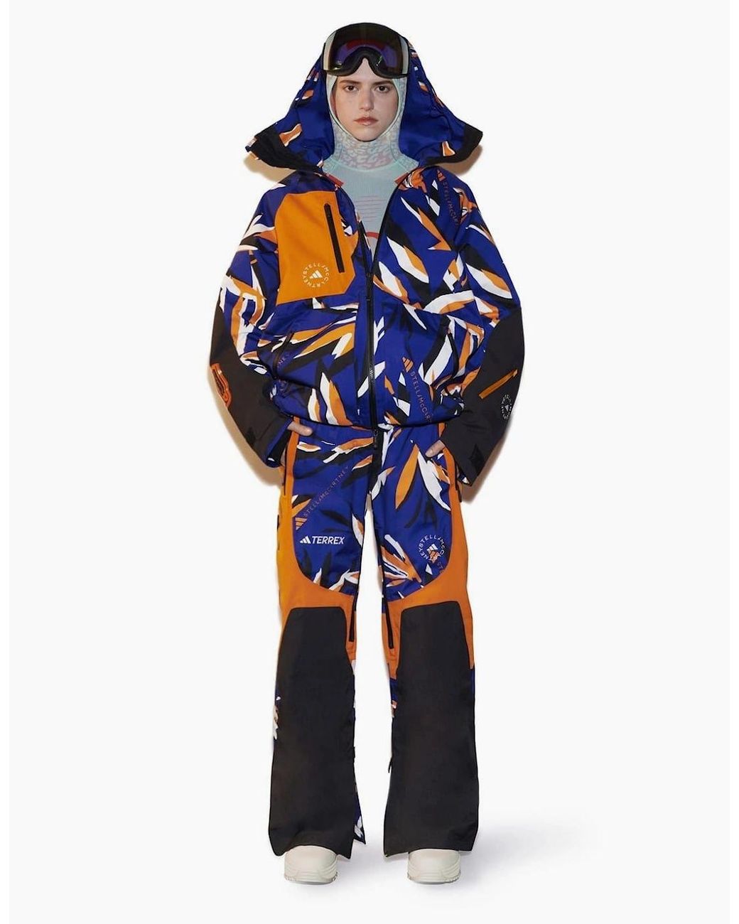 Adidas Blue Abstract Patterned Regular Fit Ski Pants