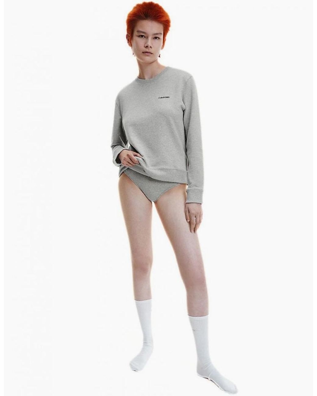 Calvin Klein Gray Modern Cotton Lounge Sweatshirt, Heather