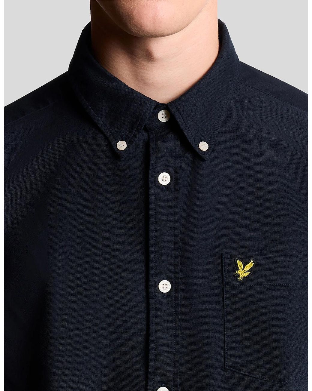 Lyle & Scott Blue Cotton Button Down Oxford Shirt for men