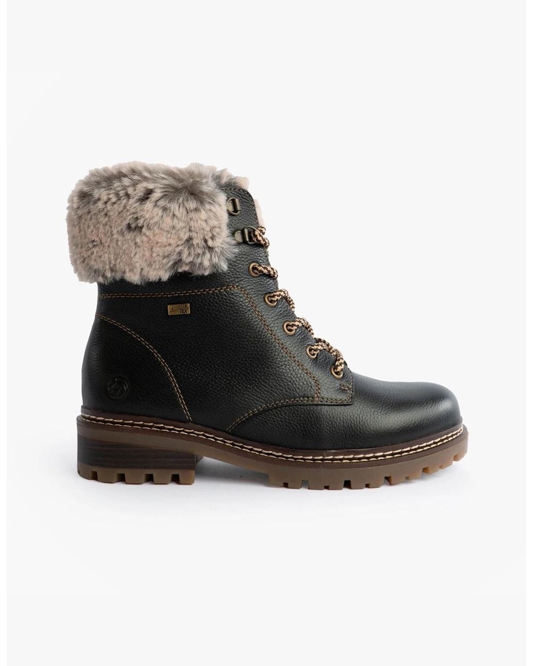 Remonte Black D0B74-01 Fur Ankle Boots
