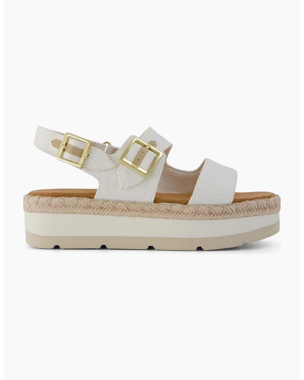 TOMS White Giana Flatform Sandals