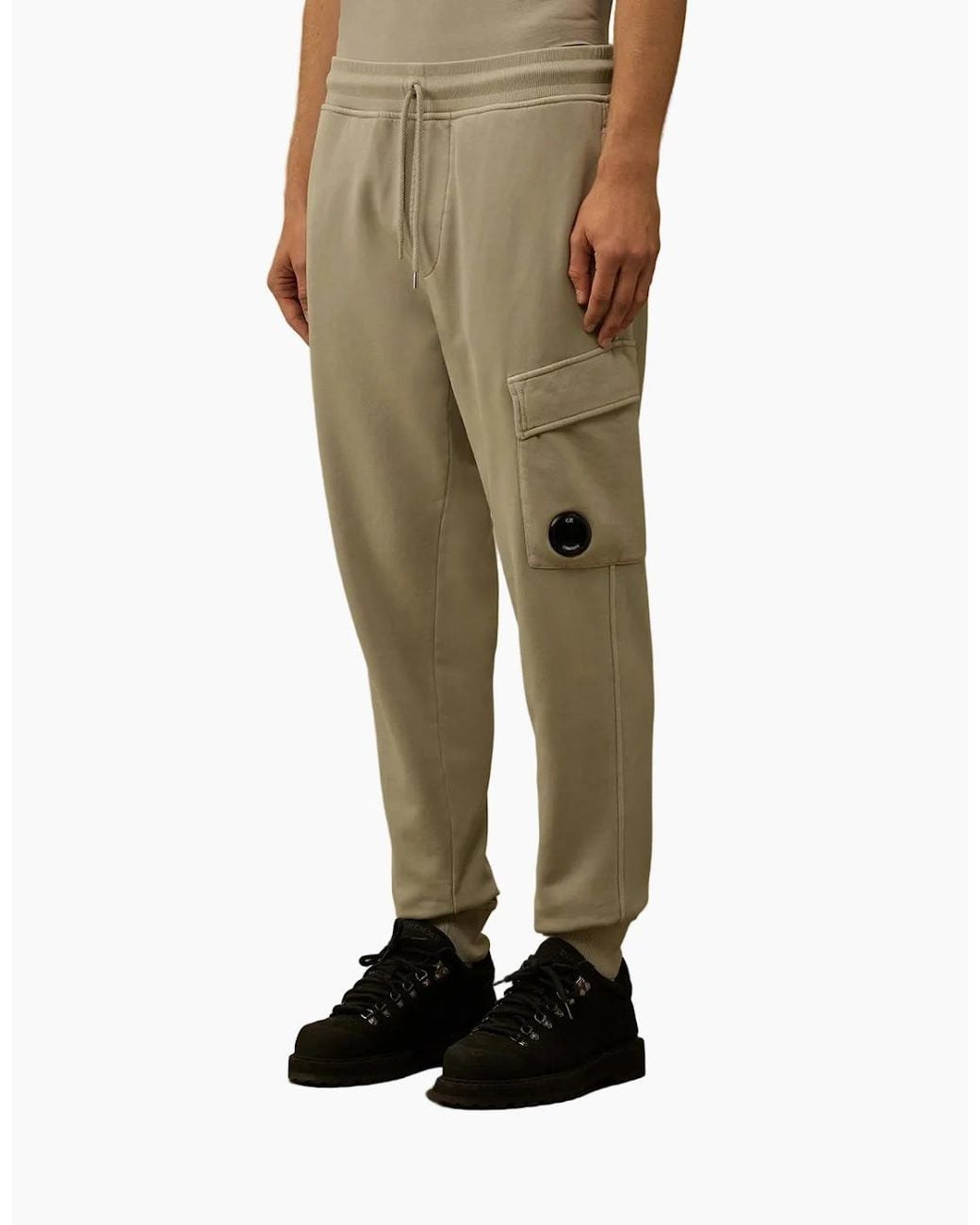 C P Company Natural Resist Dyed Diagonal Fleece Lens Sweatpants for men