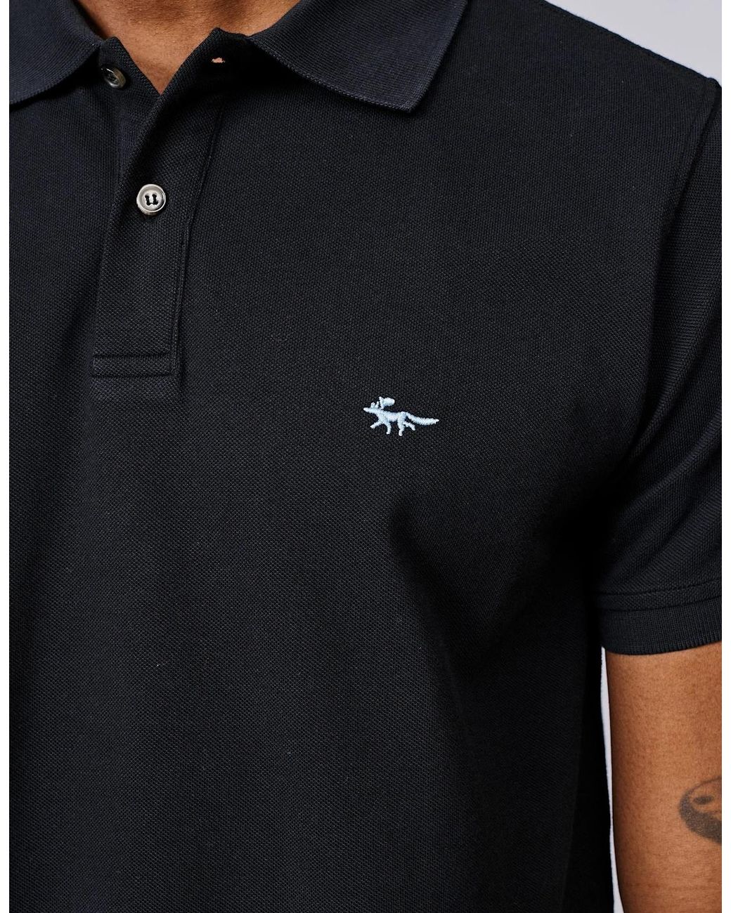 aubi Black Oliver Pique Polo for men