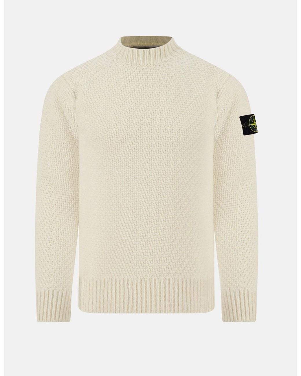 Stone Island White Wool 5100055 Sweater for men