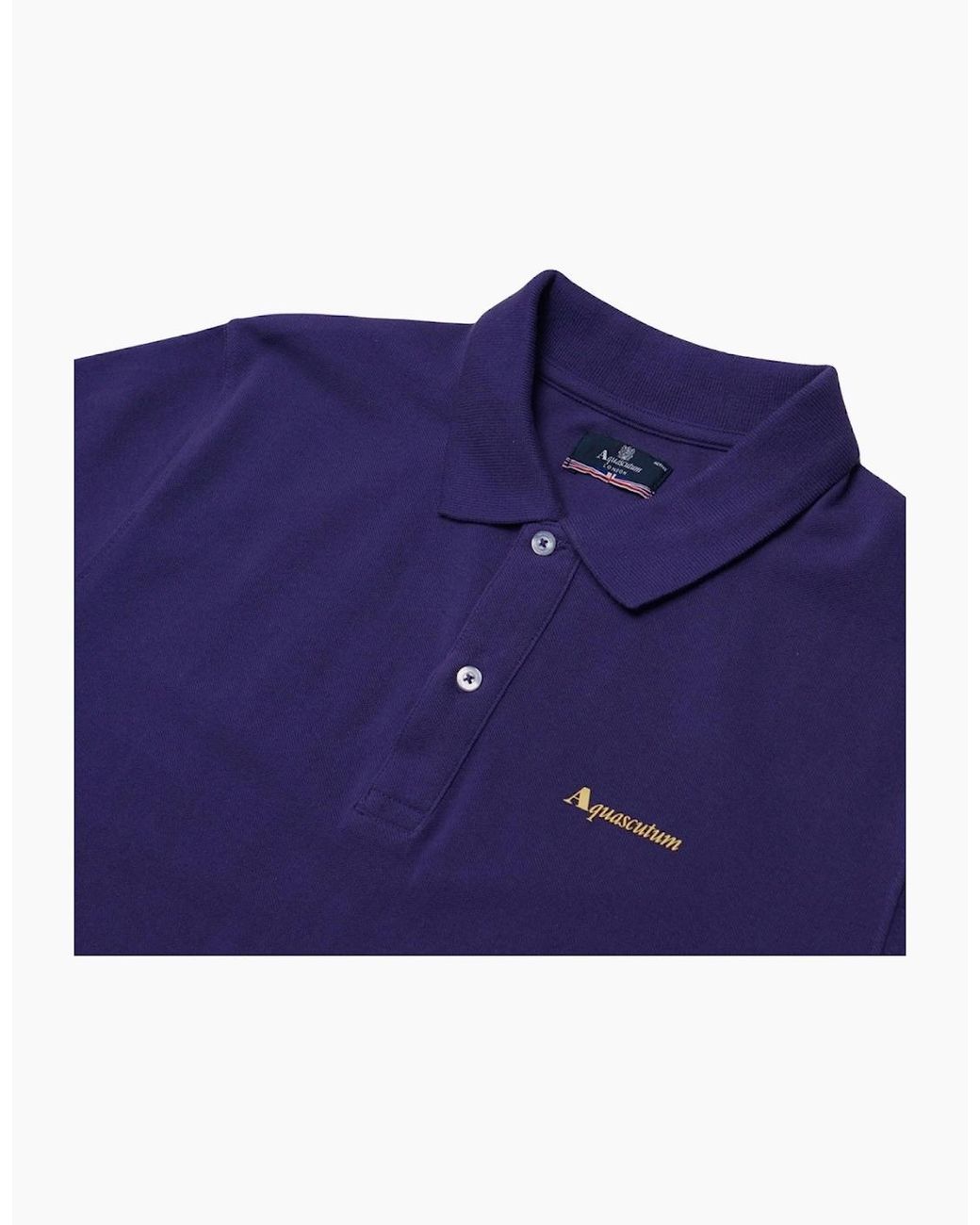 Aquascutum Blue Active Cotton Polo Dry-Fit Polo Shirt for men