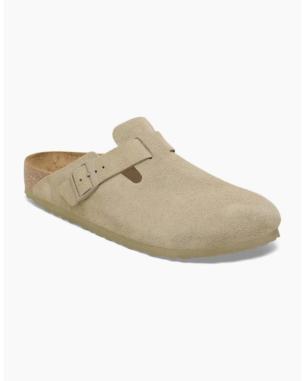 Birkenstock Boston White Suede Sandals for men