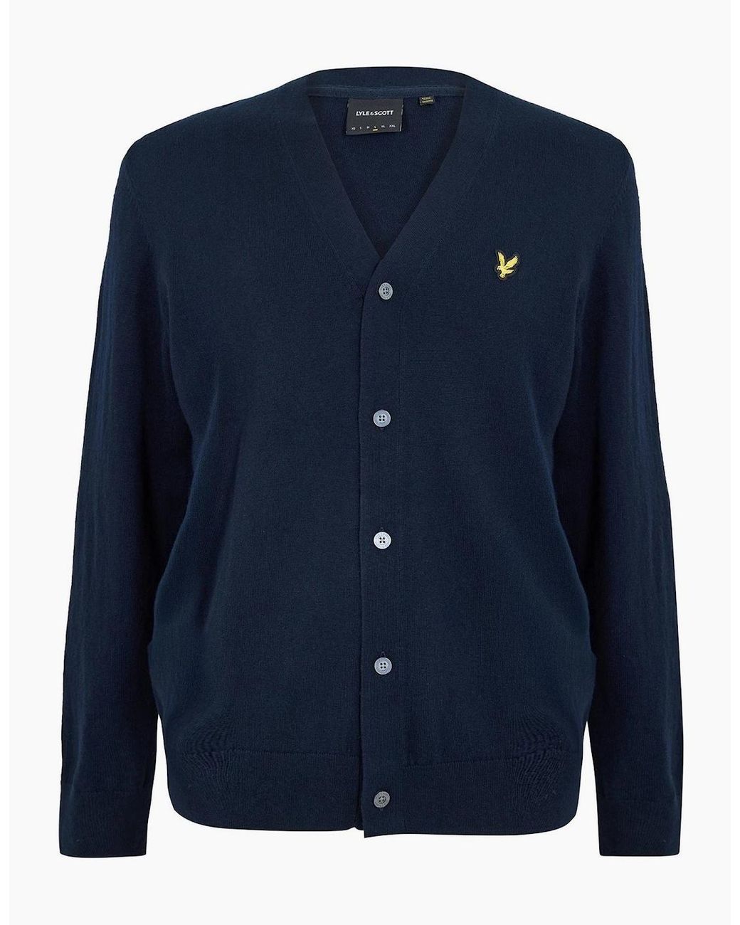 Lyle & Scott Blue V-Neck Long Sleeve Sweater for men