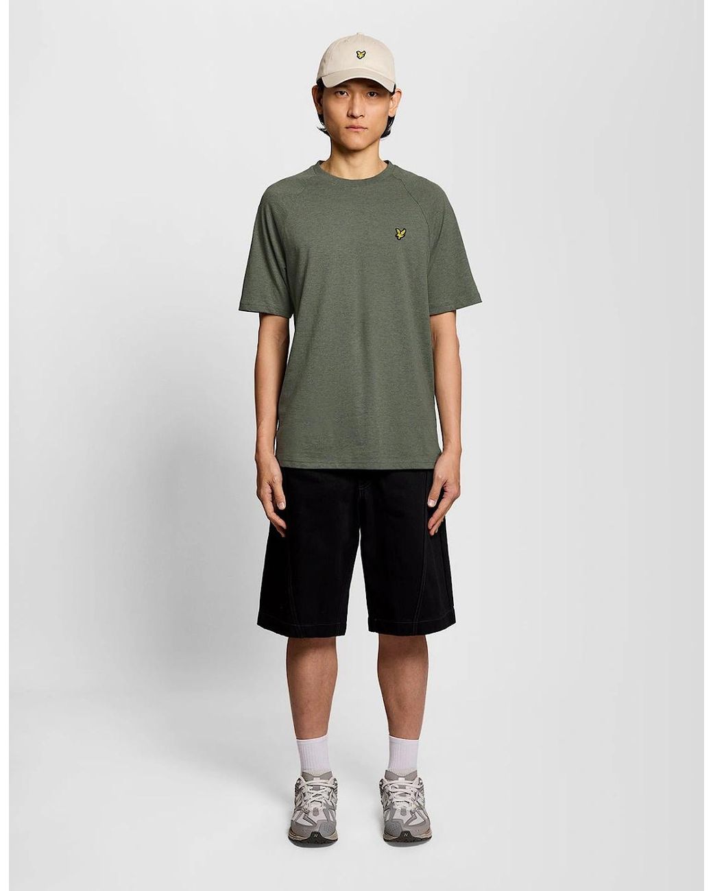 Lyle & Scott Green Marl Raglan T-Shirt for men