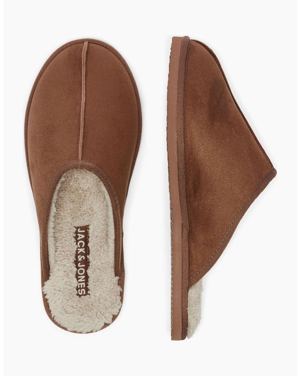 Jack & Jones Brown Dudely Microfiber Slippers for men