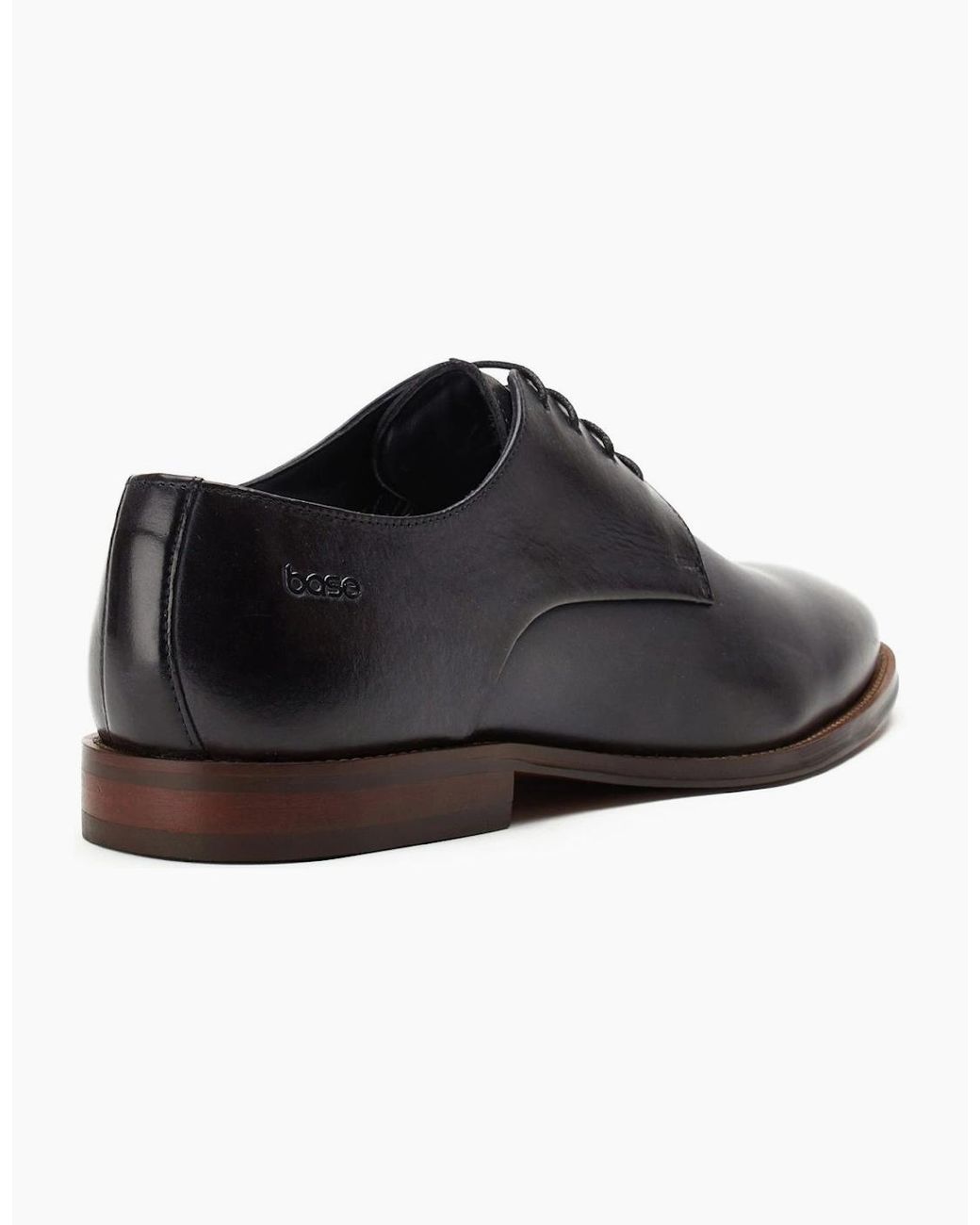 Base London Black Marley Plain Toe Derby Shoes for men