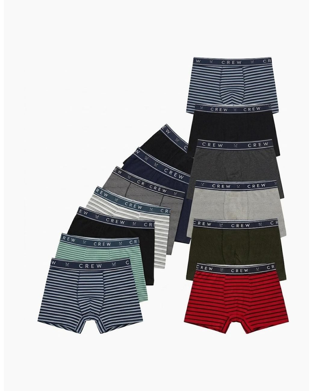 Crew Blue Boxer Assorted 3Pack Cotton Underwear for men