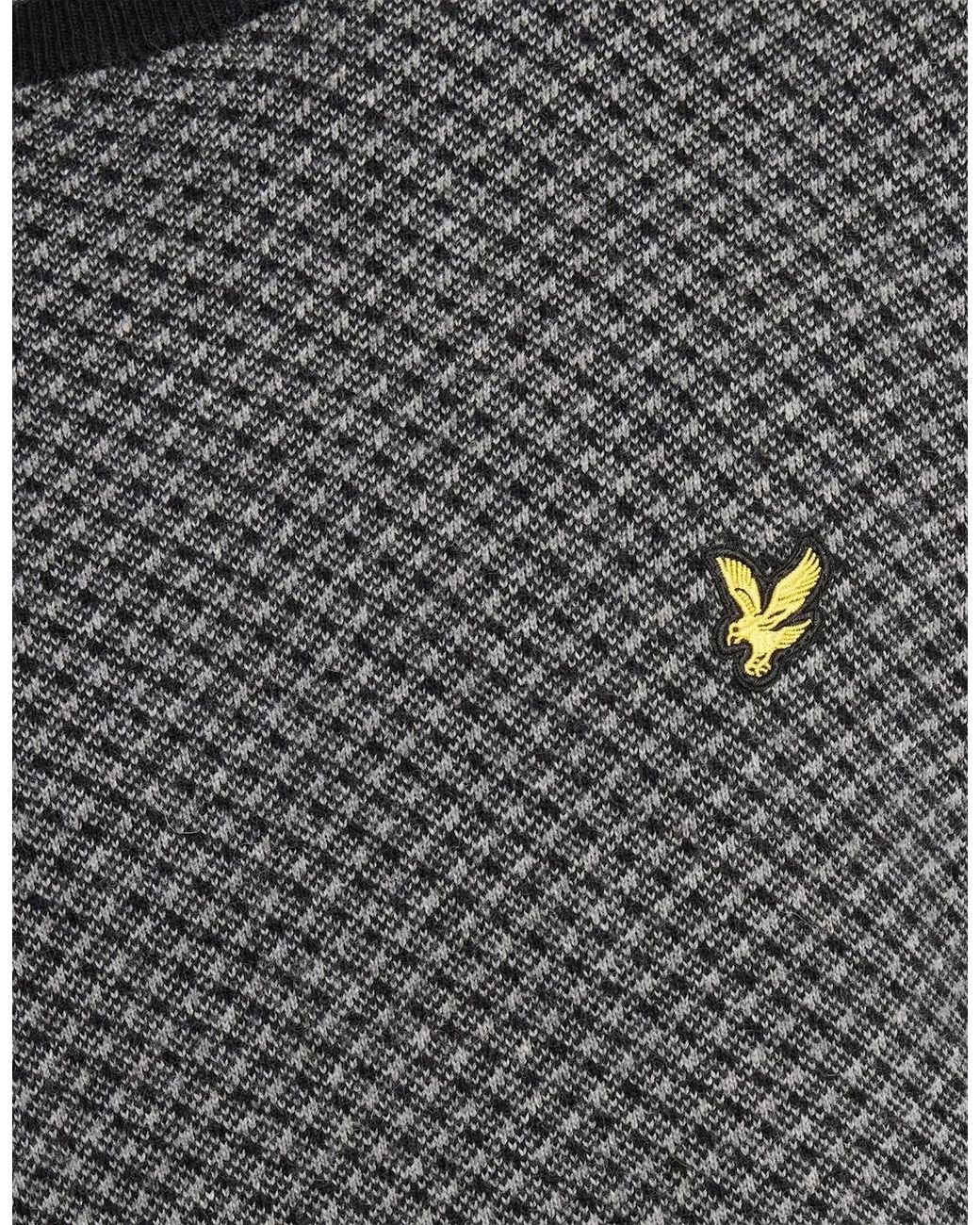 Lyle & Scott Gray Cashmere Blend Crew Neck Jumper for men