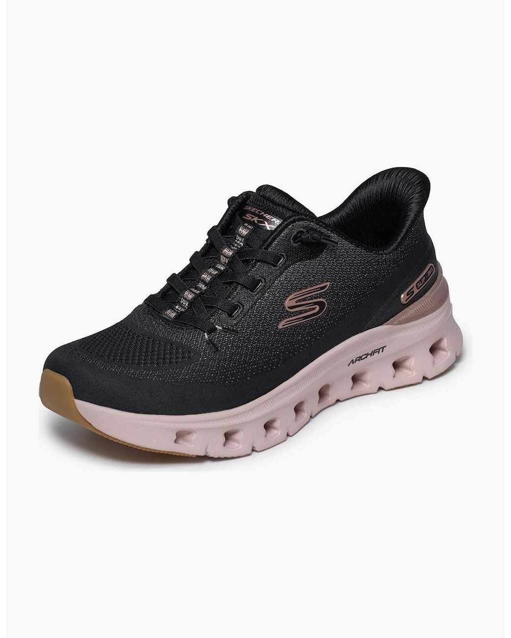 Skechers Black Arch Fit Glide-Step Pro Golden Pace /Rose Trainers