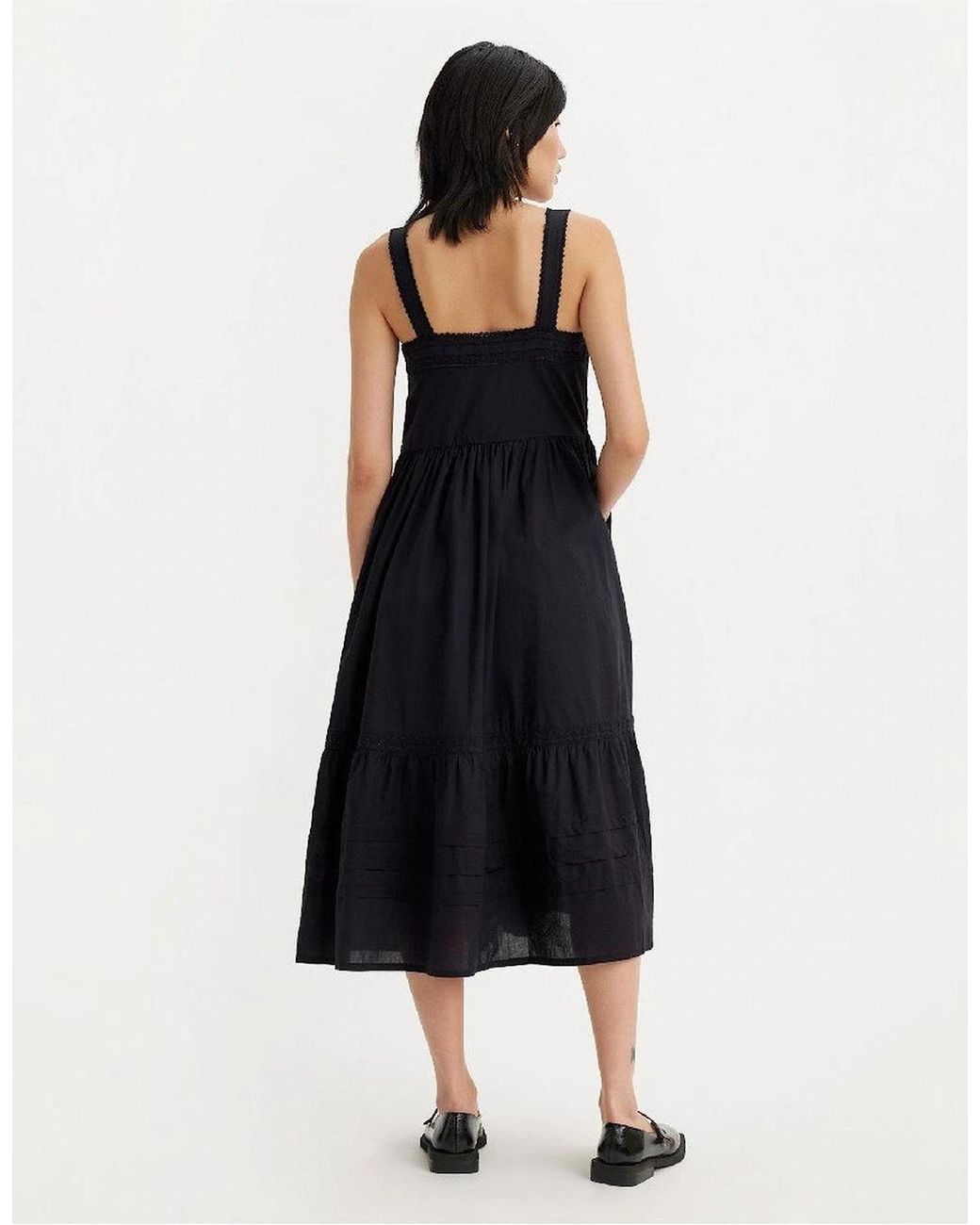 Levi's Blue Levi's Cici Square Neck Sleeveless Midi Dress