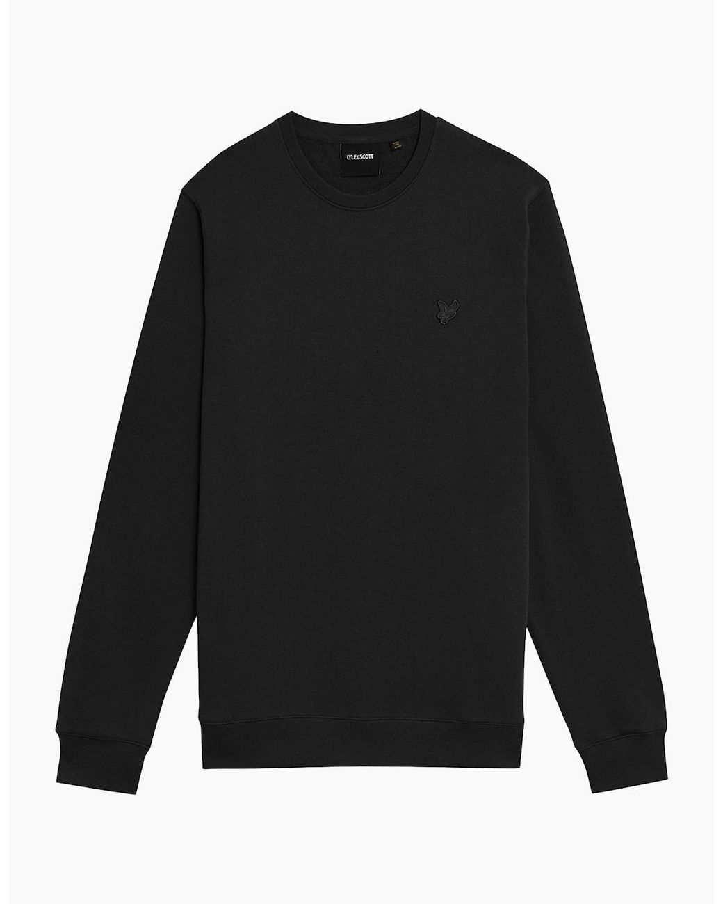 Lyle & Scott Black Lyle & Scott Tonal Superfine Crew Neck Sweat for men