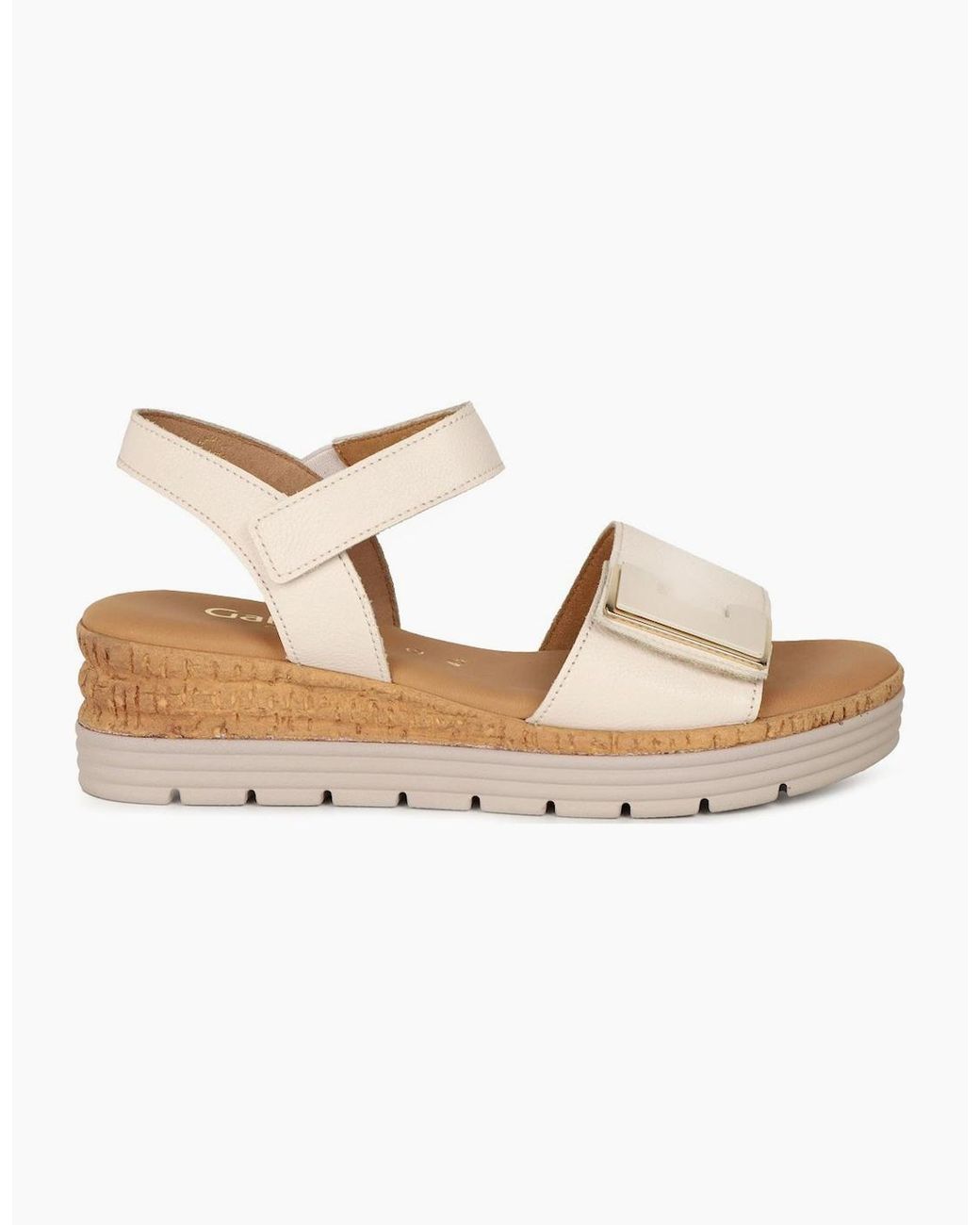Gabor Natural Shout Wedge Heel Sandals