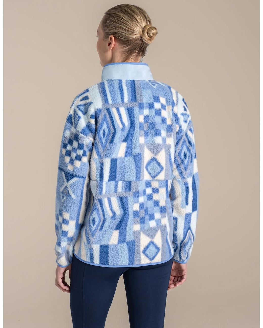 Craghoppers Blue Ladies Dante Patterned Full Zip Fleece Jacket
