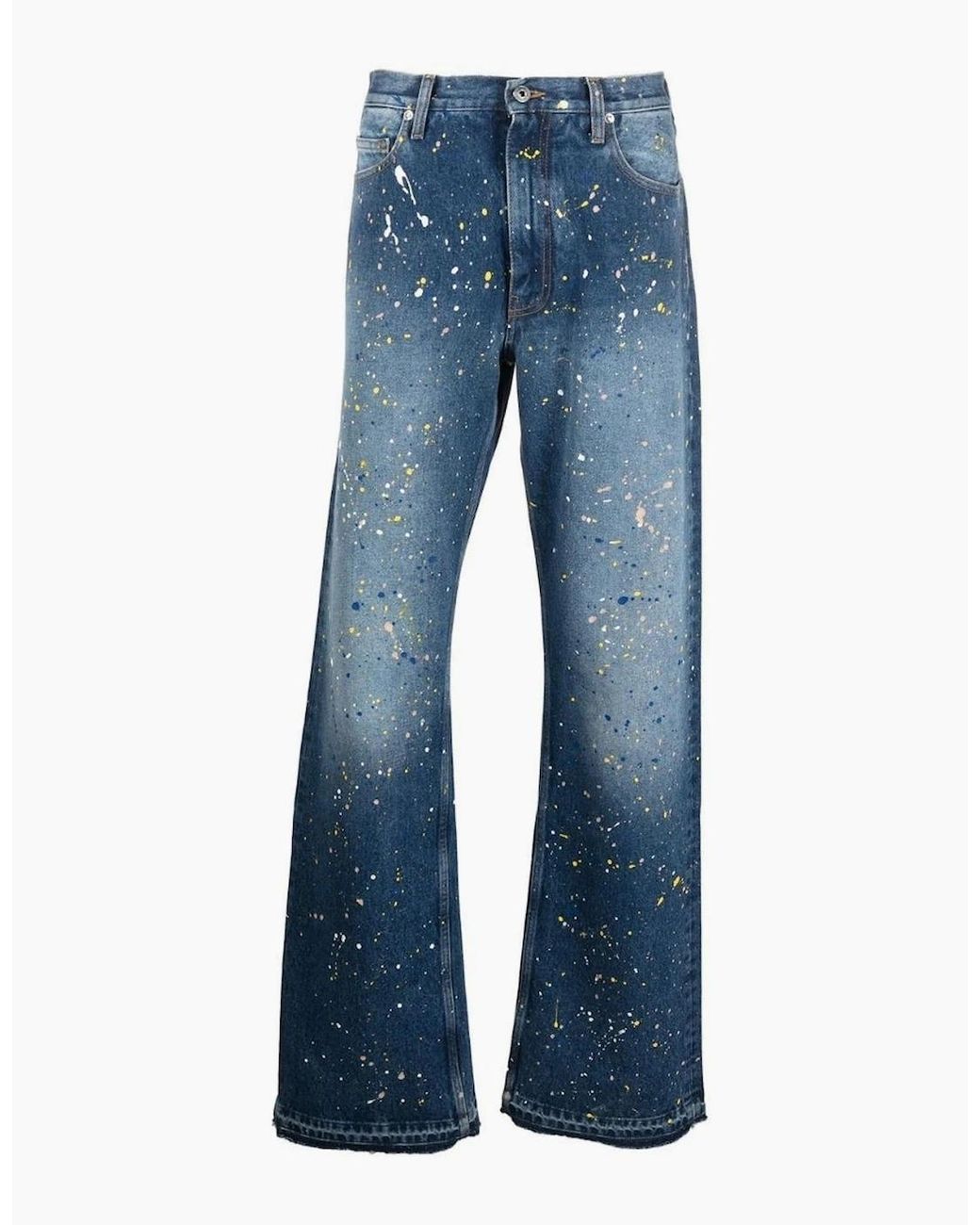 Off-White c/o Virgil Abloh Blue Paint Relax Slim Fit Jeans for men