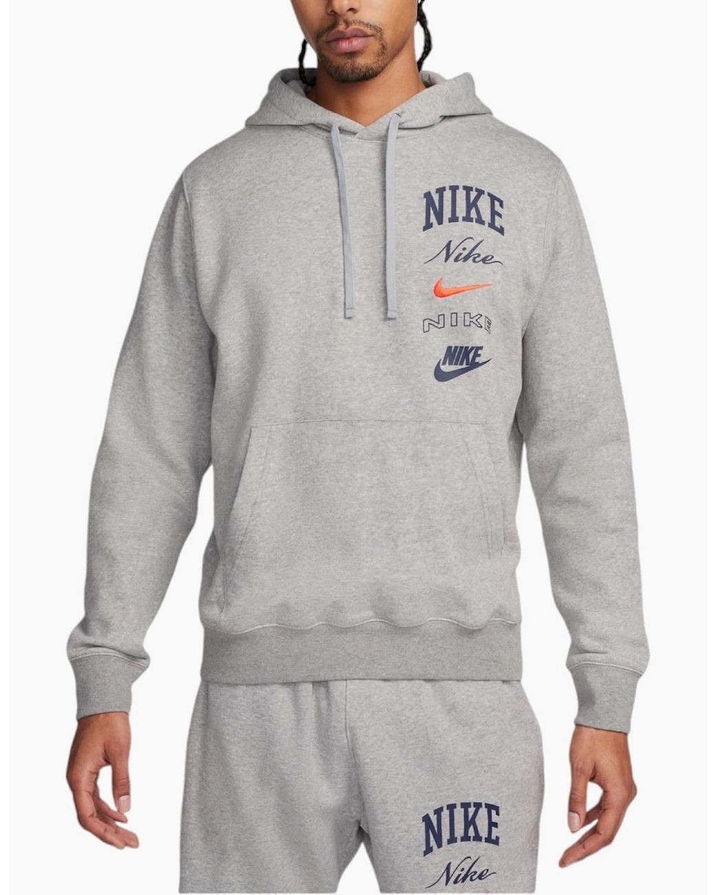 nike sportswear stacked french terry pullover hoodie