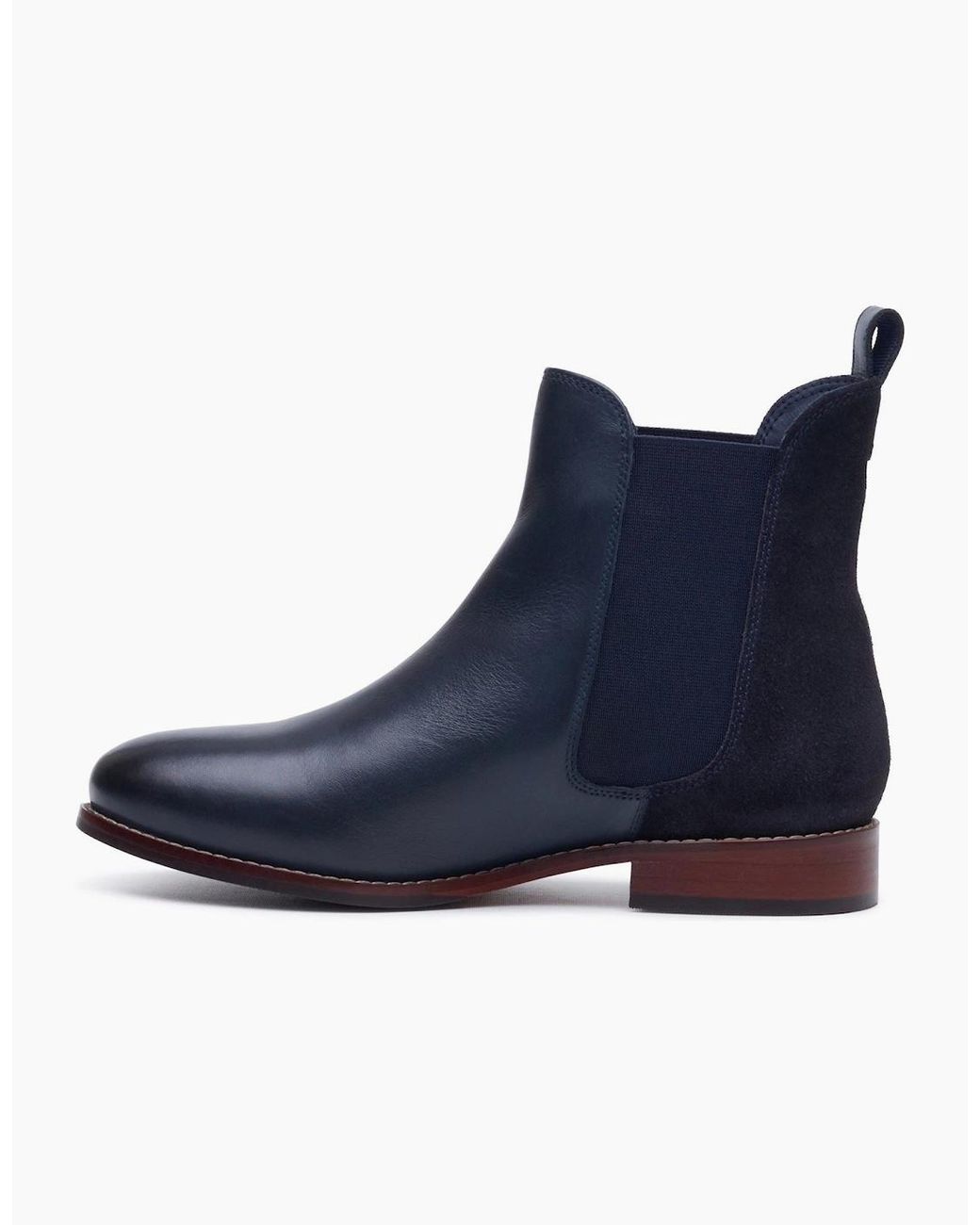Hush Puppies Blue Colette Leather Wide Fit Flat Chelsea Boots