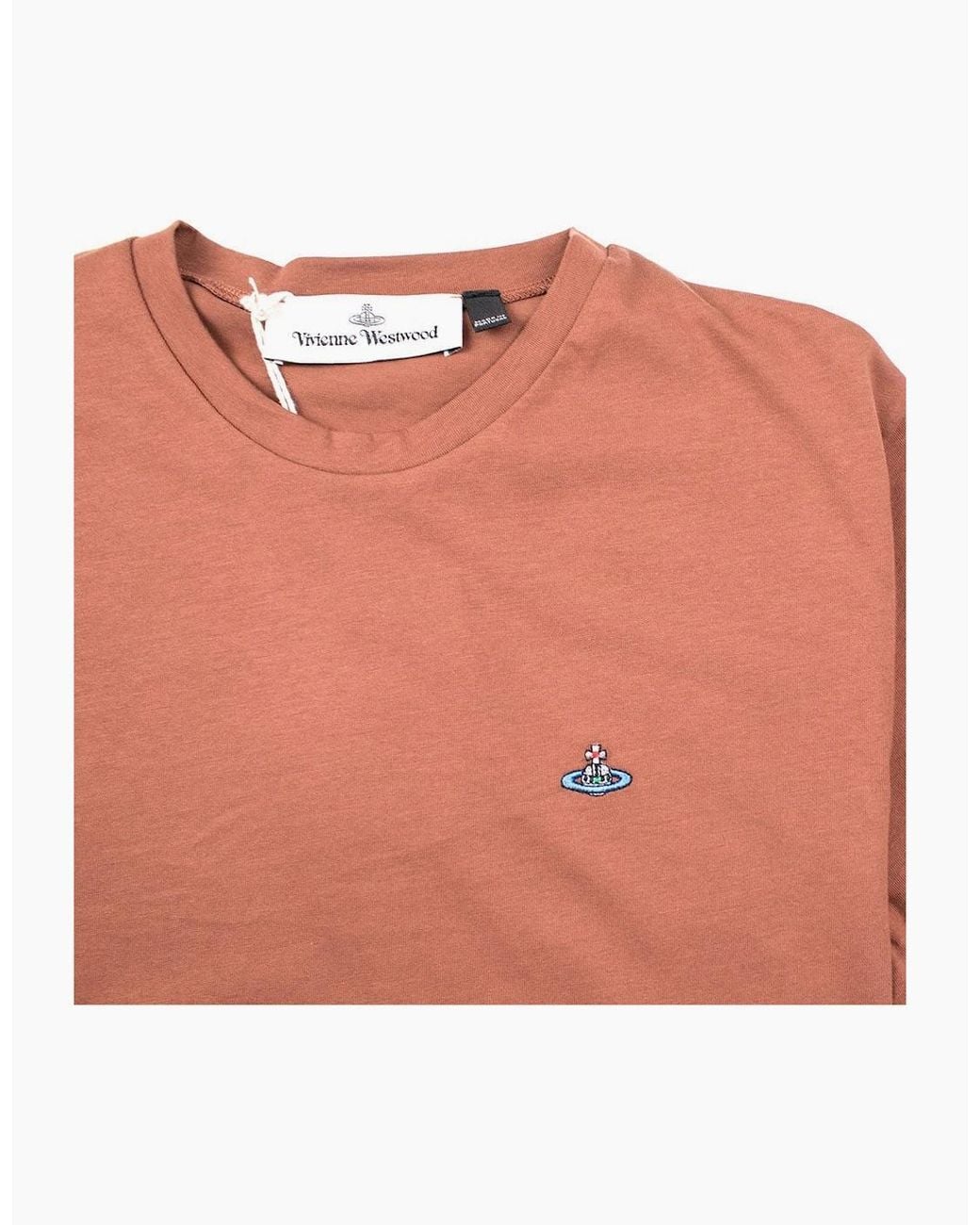 Vivienne Westwood Pink Small Orb Logo T-Shirt for men