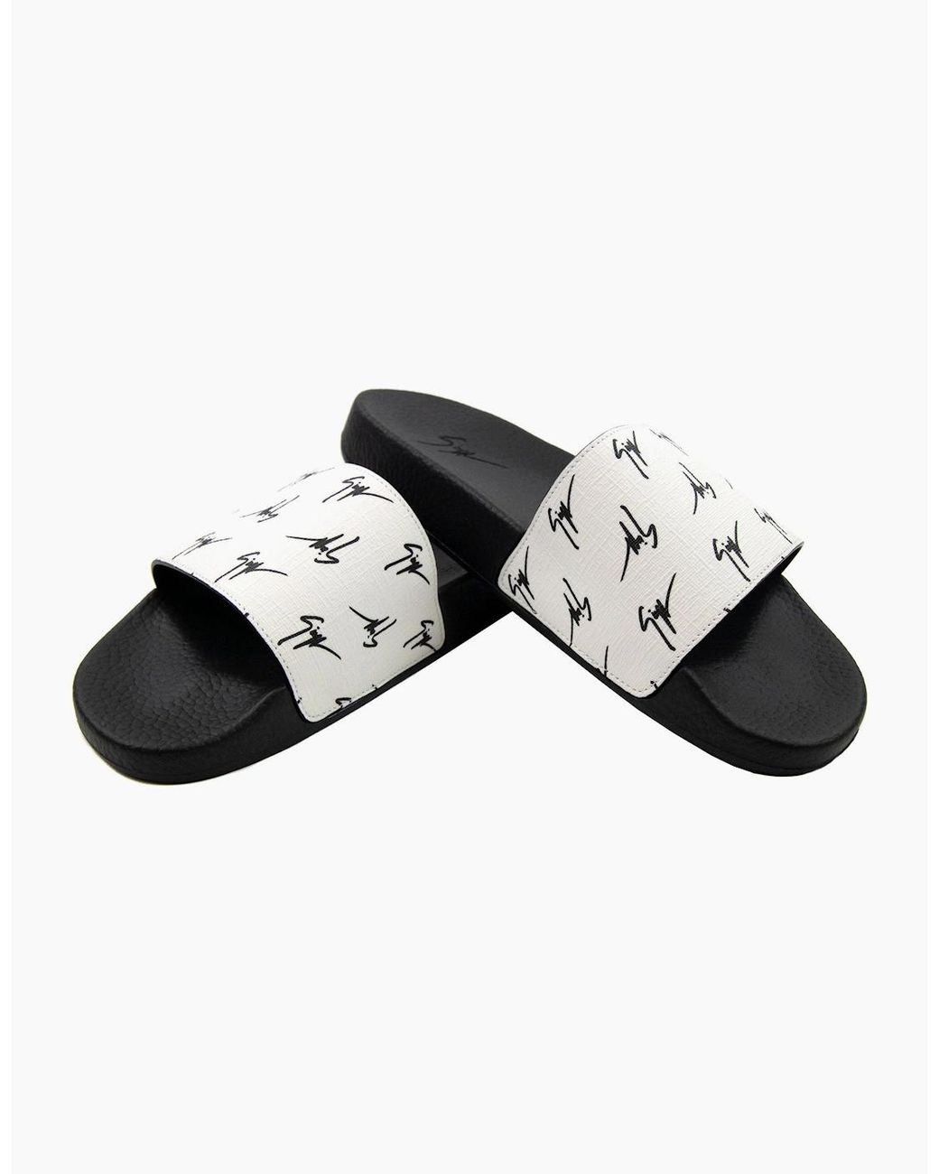 Giuseppe Zanotti Black Burel 10 Logo Sliders for men