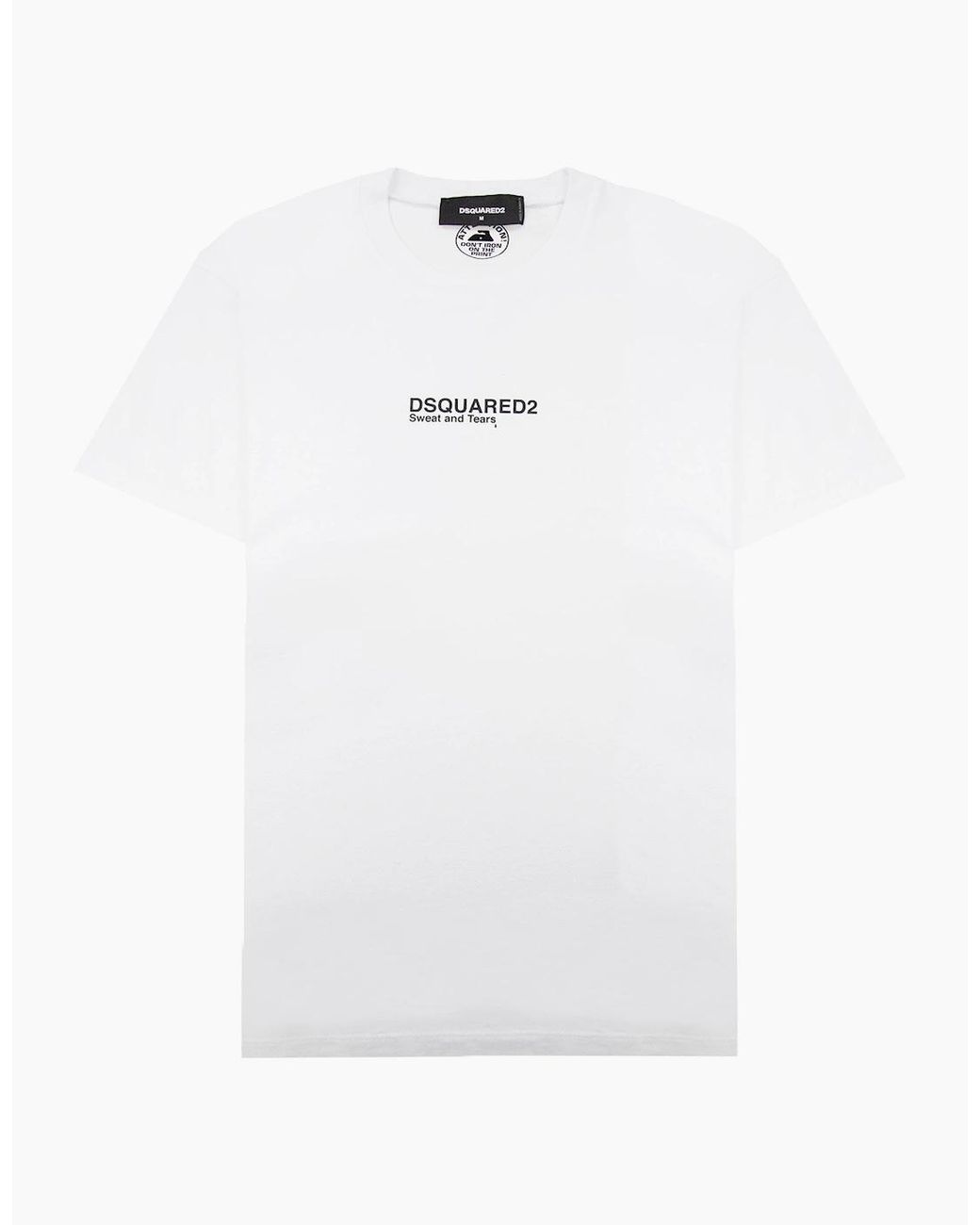 DSquared² White Sweat And Tears Cool Fit Tee for men