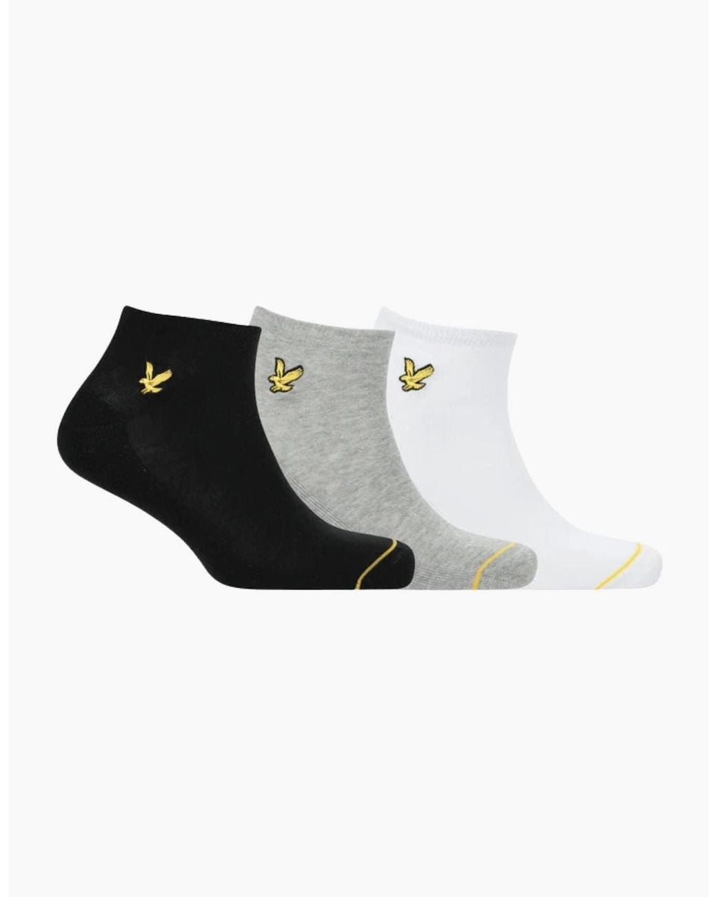 Lyle & Scott Black 3-Pack Ross Trainer Socks for men