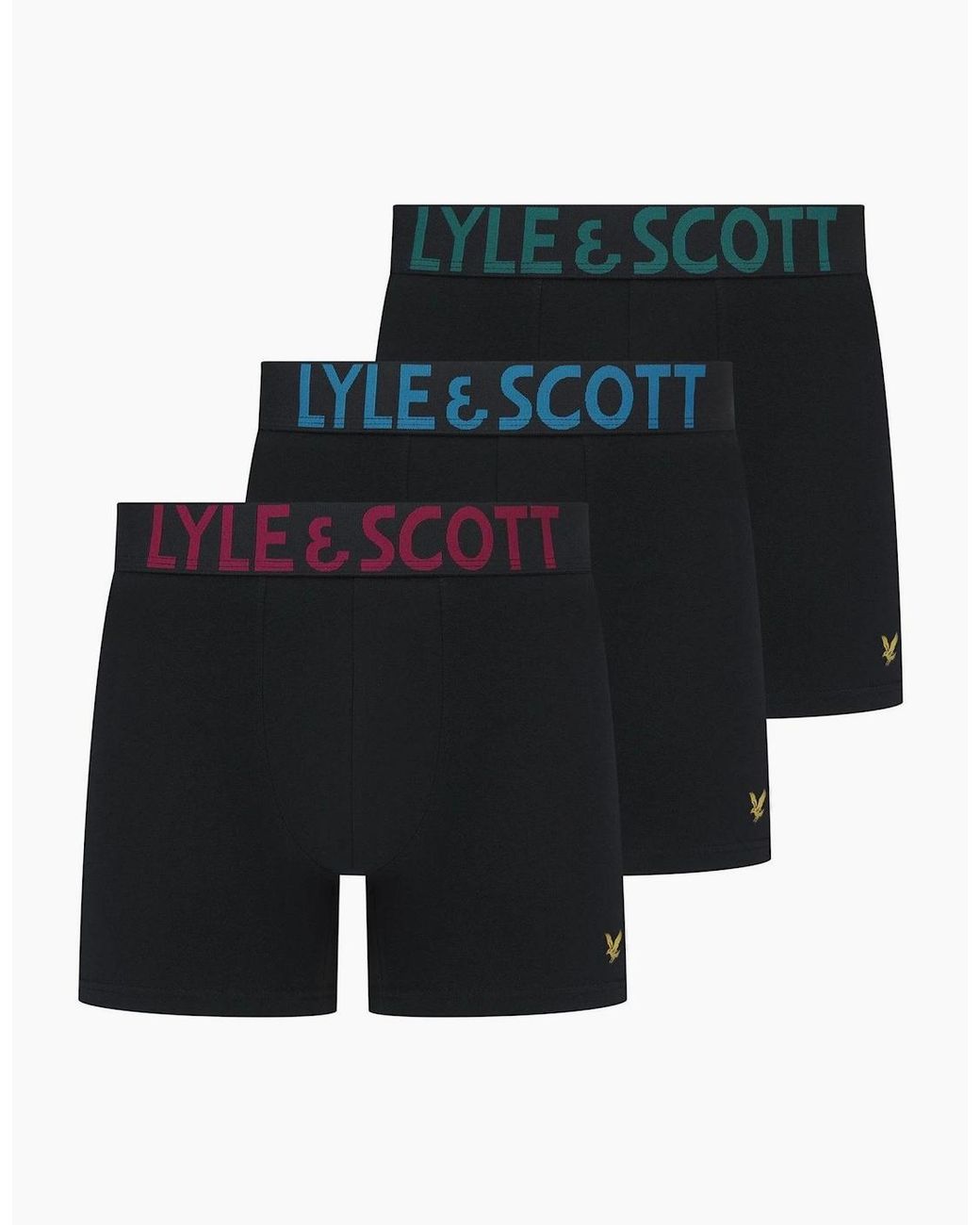 Lyle & Scott Black Daniel Golden Eagle Branding Boxer Brief for men