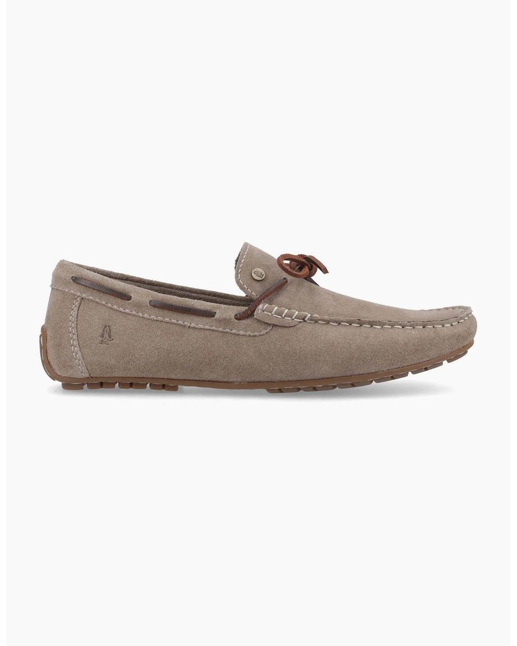 Hush Puppies Brown Reuben Boat Shoe Suede Taupe Boat Shoes for men
