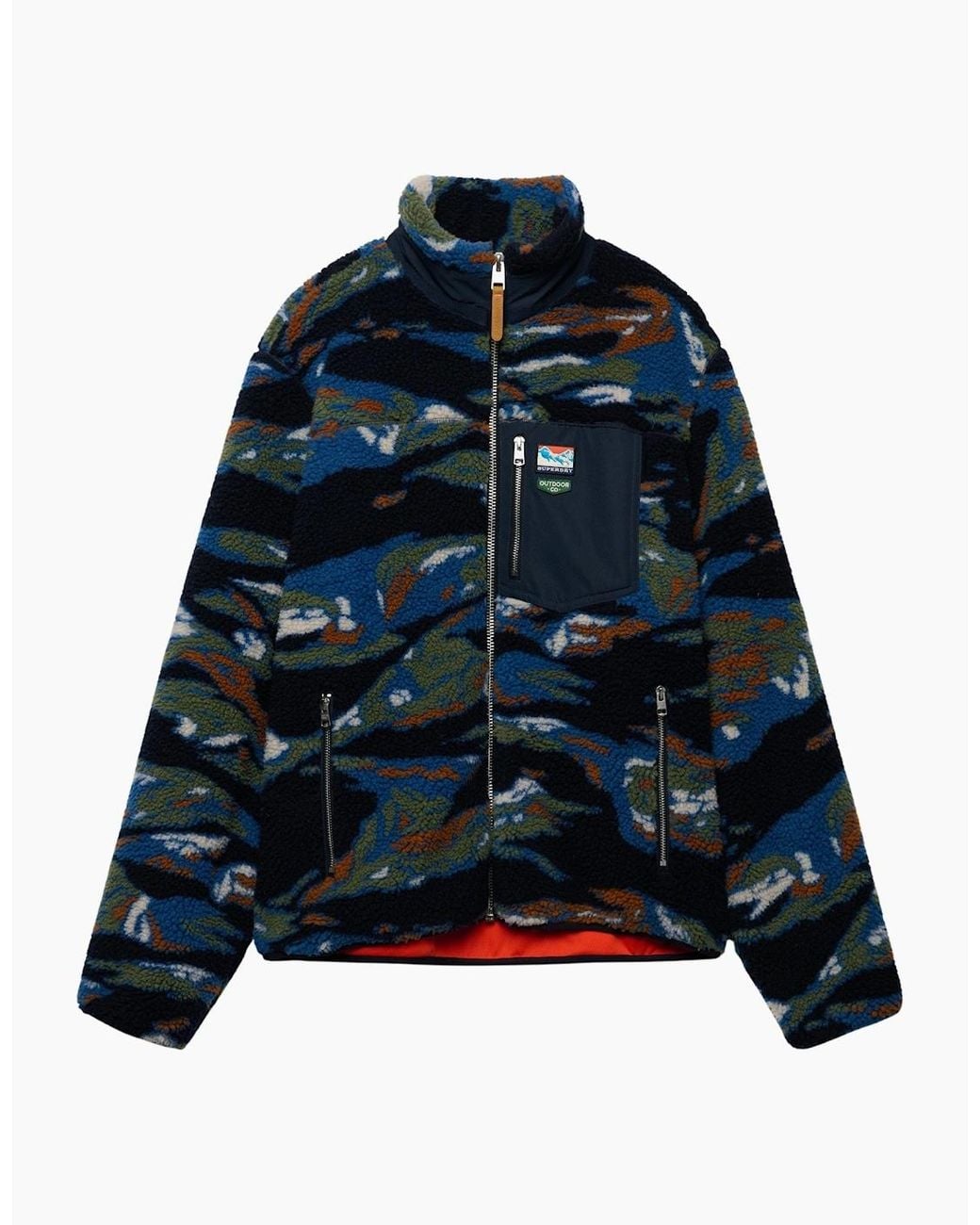 Superdry Blue Terrain Full Zip Fleece for men