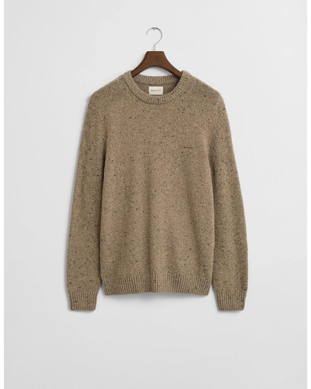 Gant Natural Wool Blend Neps Crew Neck Jumper for men