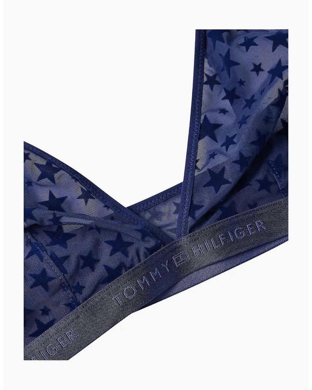Tommy Hilfiger Blue Mesh Stars Triangle Bra Gift Set, Preppy