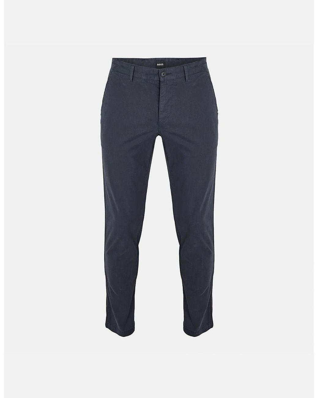 Boss Blue Crigan3 D Solid Patterned Straight Trousers for men