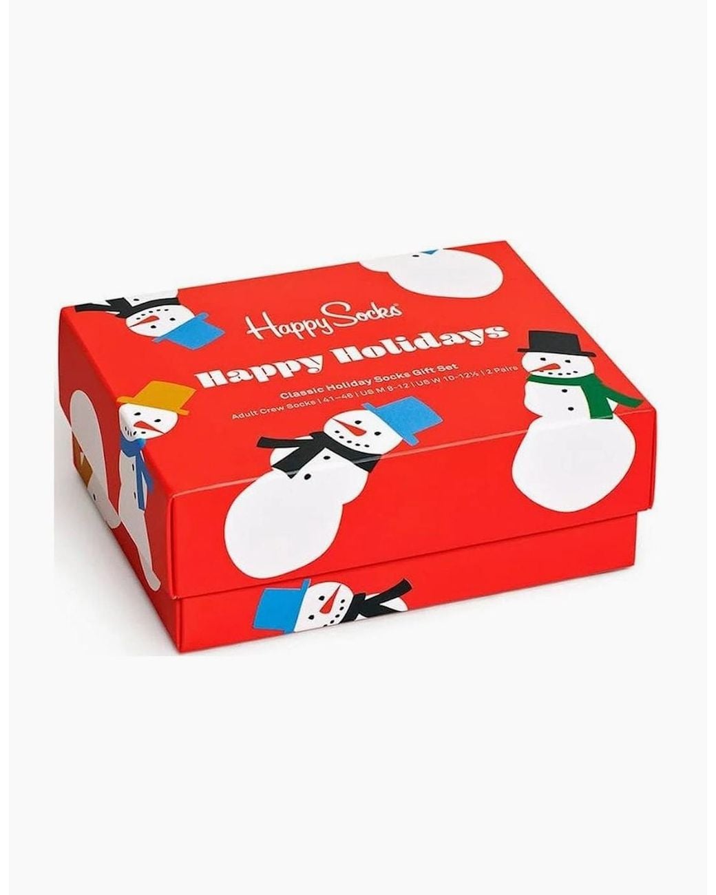 Happy Socks Red 2-Pack Snowman Socks Gift Box for men