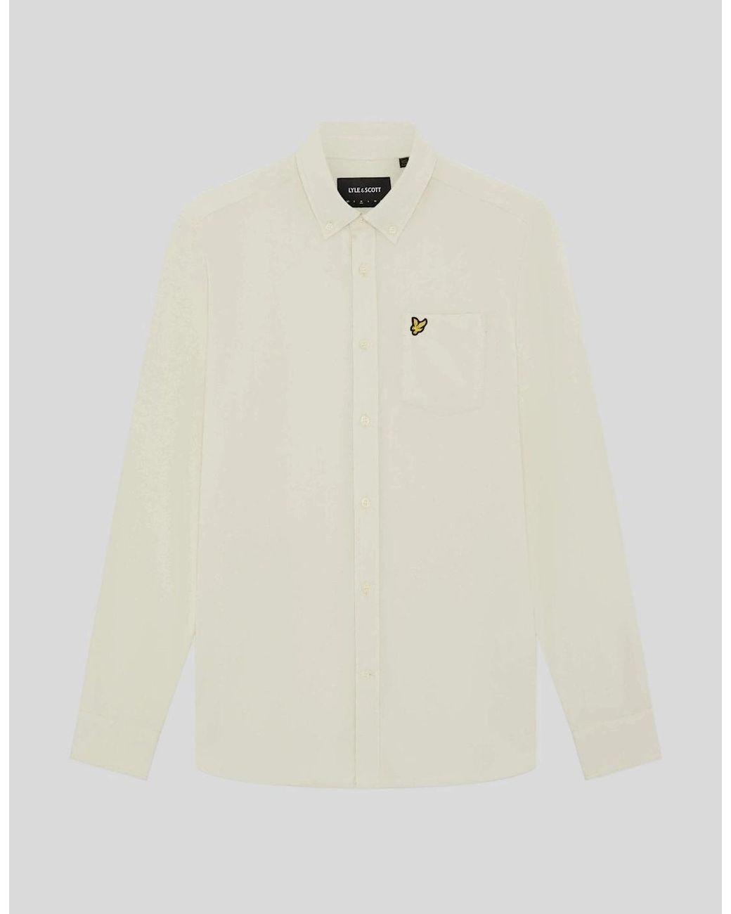 Lyle & Scott Natural Button Down Flannel Shirt for men