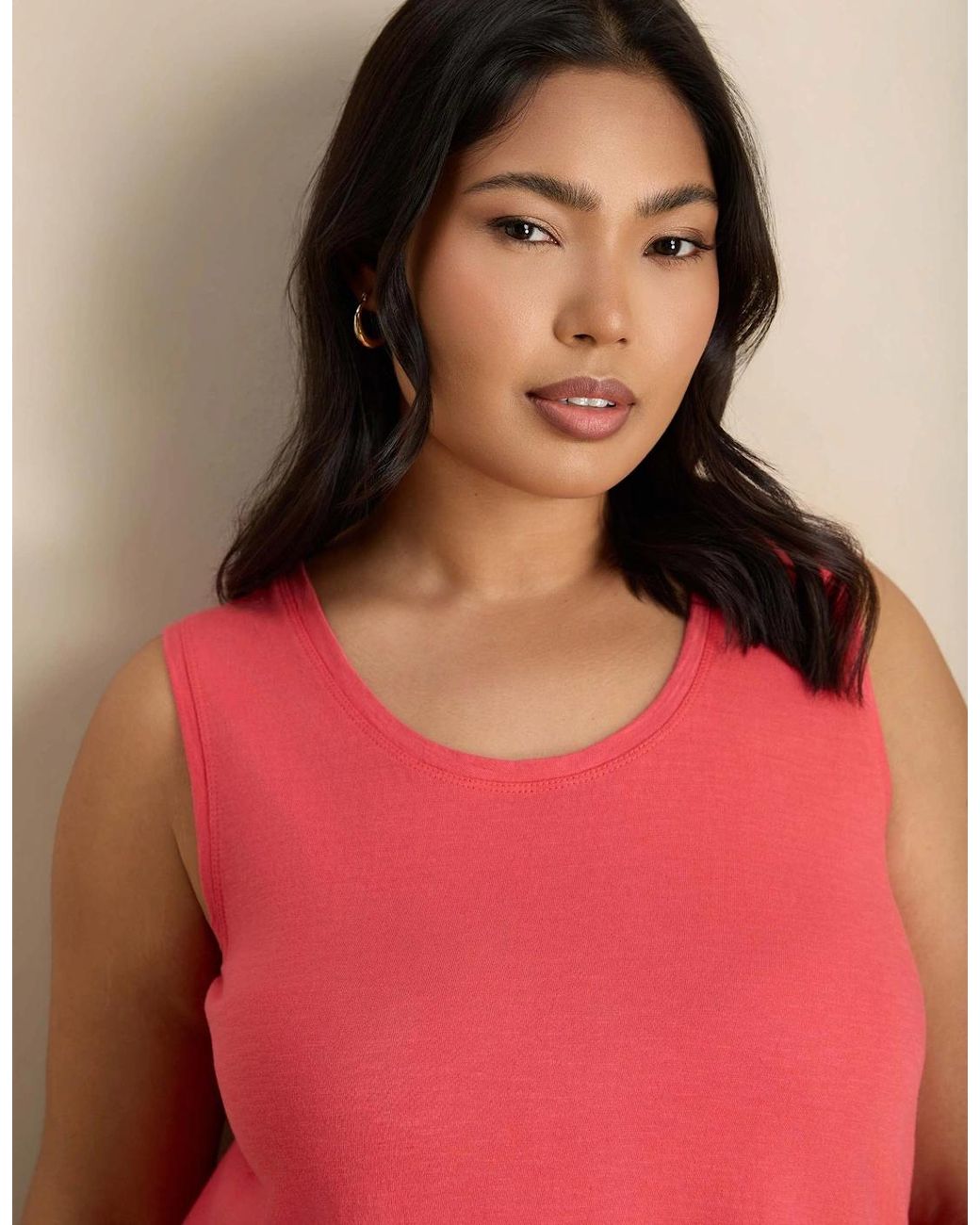 Live Unlimited London Pink Cotton Slub Round Neck Vest