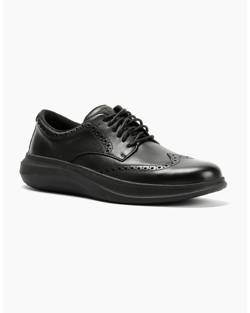 Cole Haan Black Grand Aerion Wingtip Oxfords Leather Lace-Up Shoes for men
