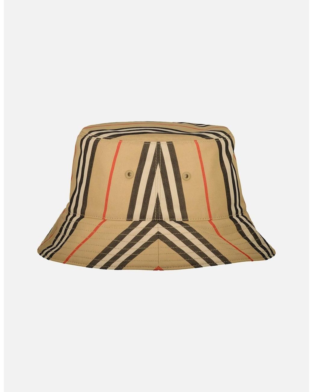 Burberry Natural Reversible Icon Stripe Bucket Hat for men