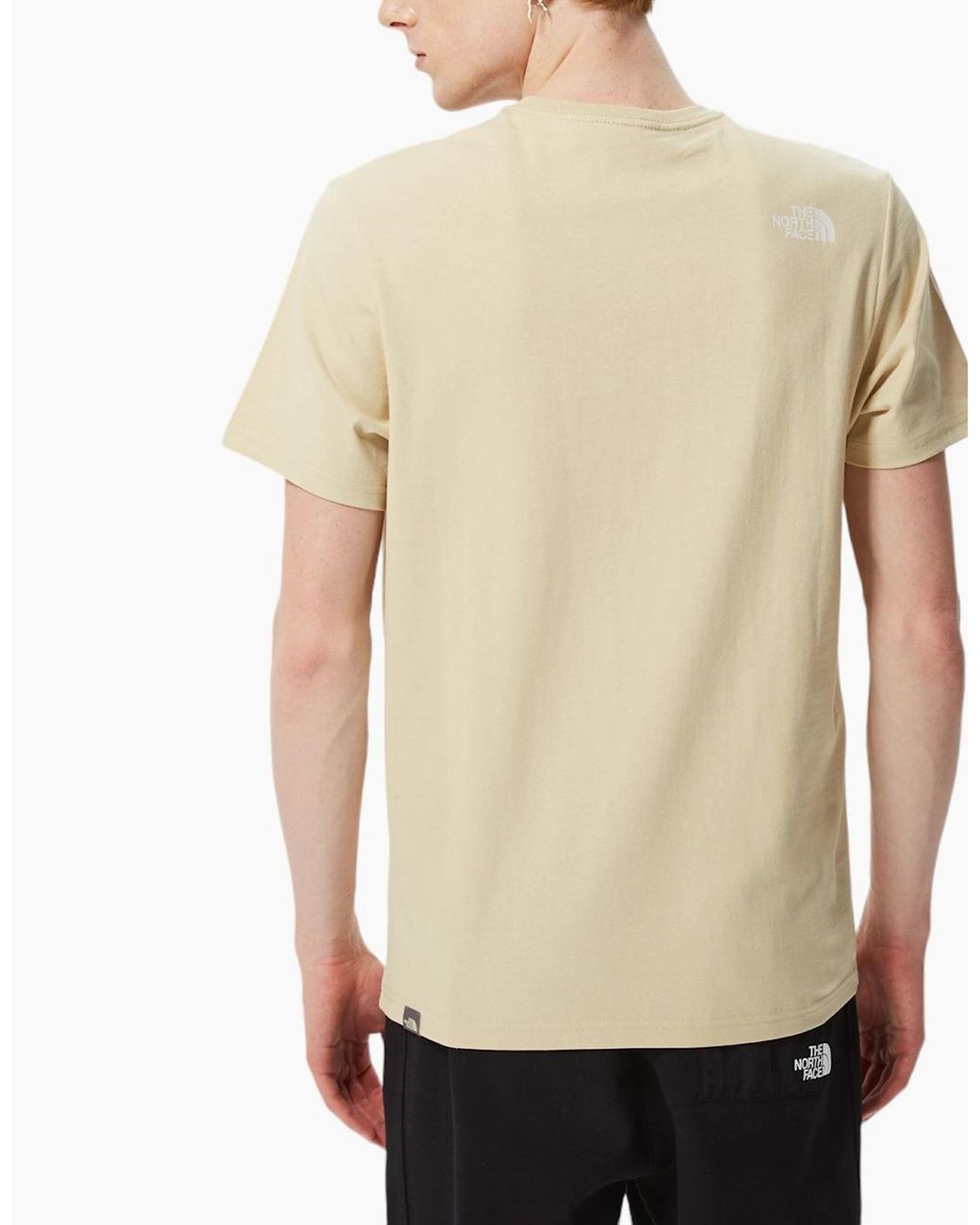 The North Face Natural T Shirts Woodcut Dome Short Sleeve Crew Neck Soft Cotton Tee for men